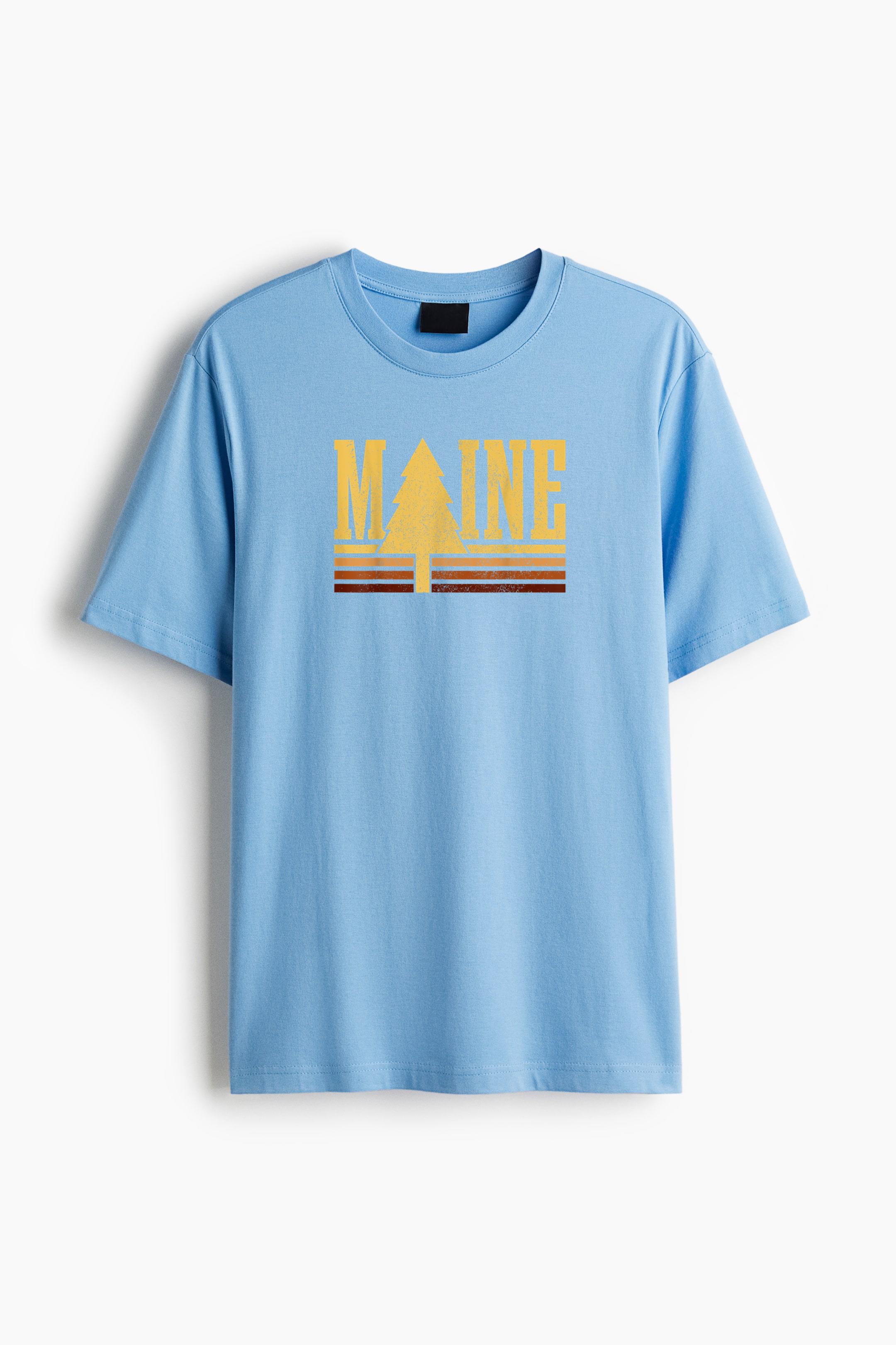 Maine Vintage Tree State Pride Camping Cotton T-Shirt 