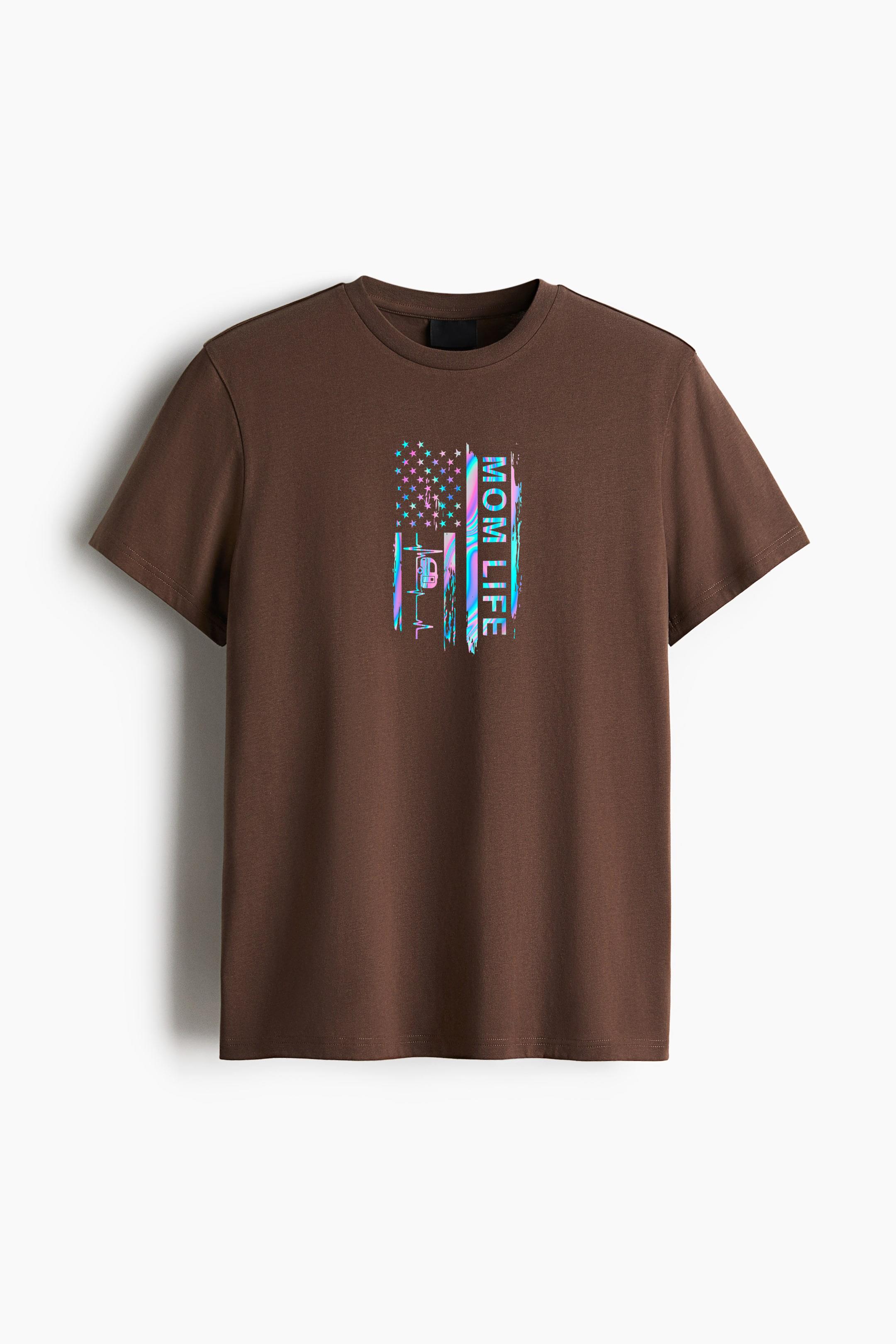 Mom Life Camping Cotton T-Shirt - Image 4