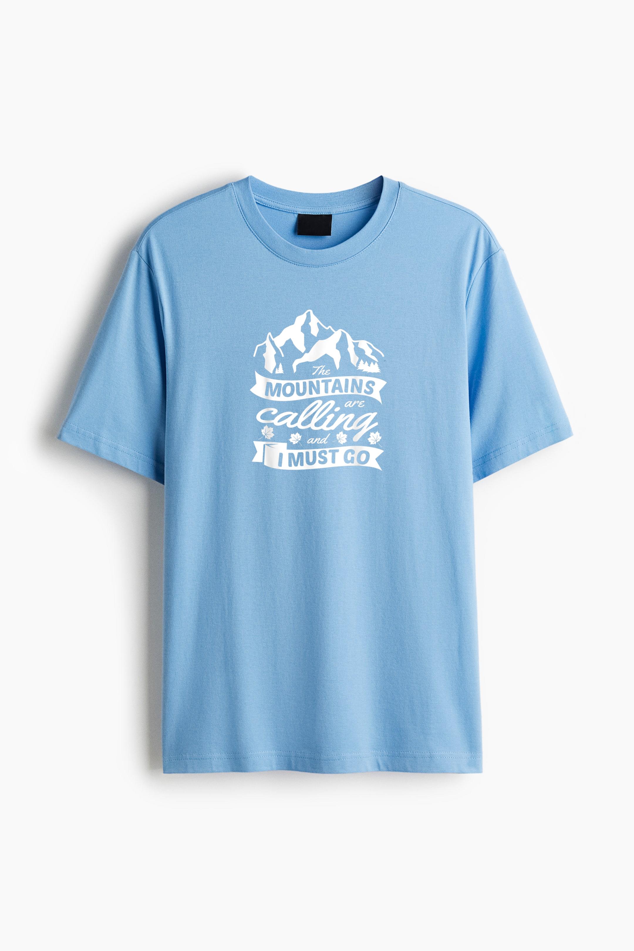 Mountains Are Calling Hiking Camping Cotton T-Shirt 