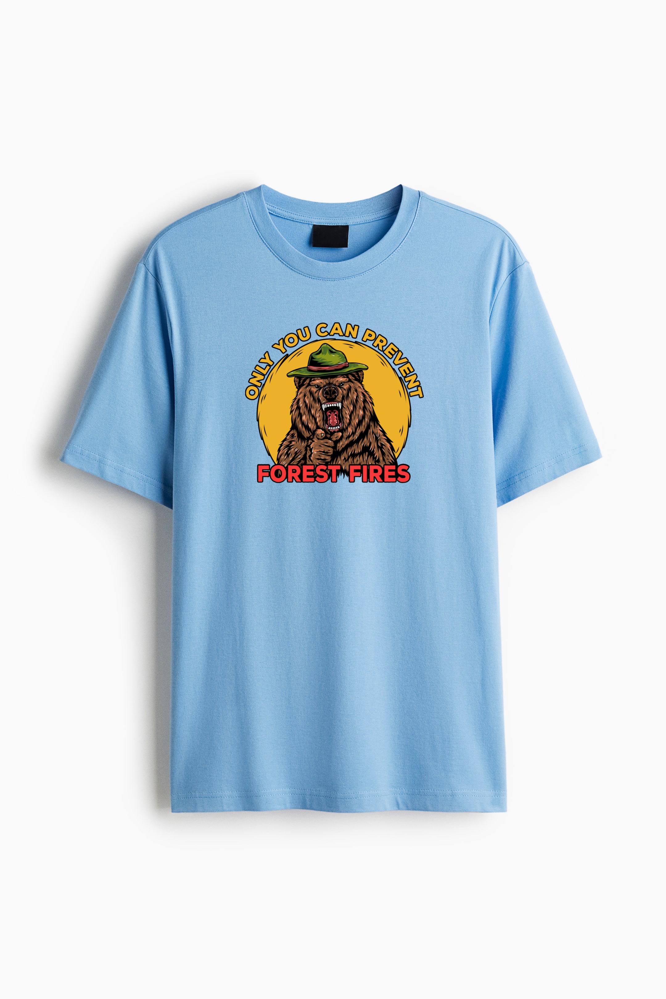 Only You Can Prevent Forest Fires Camping Bear Cotton T-Shirt 