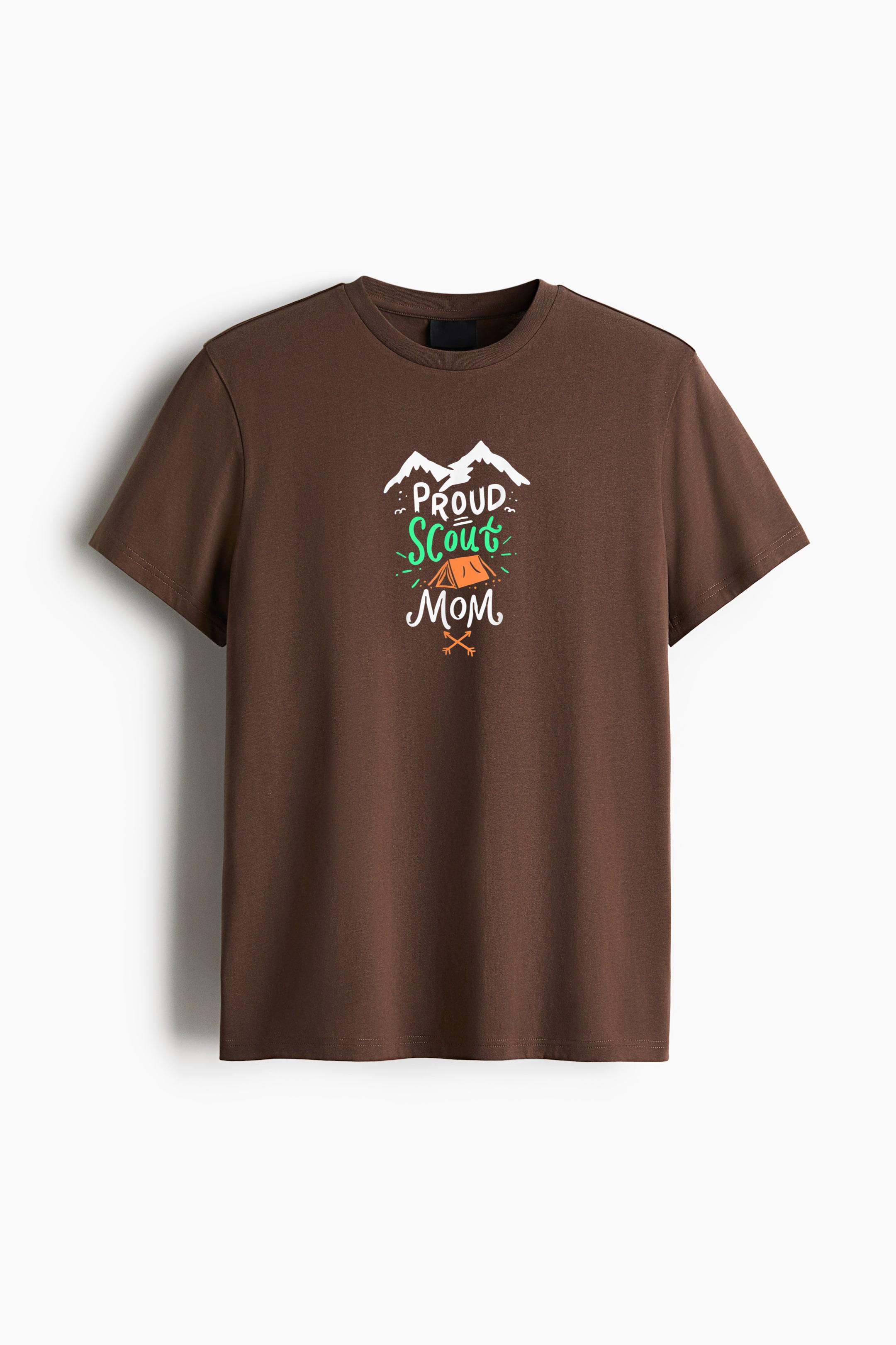 Proud Scout Mom Camping Cotton T-Shirt - Image 4