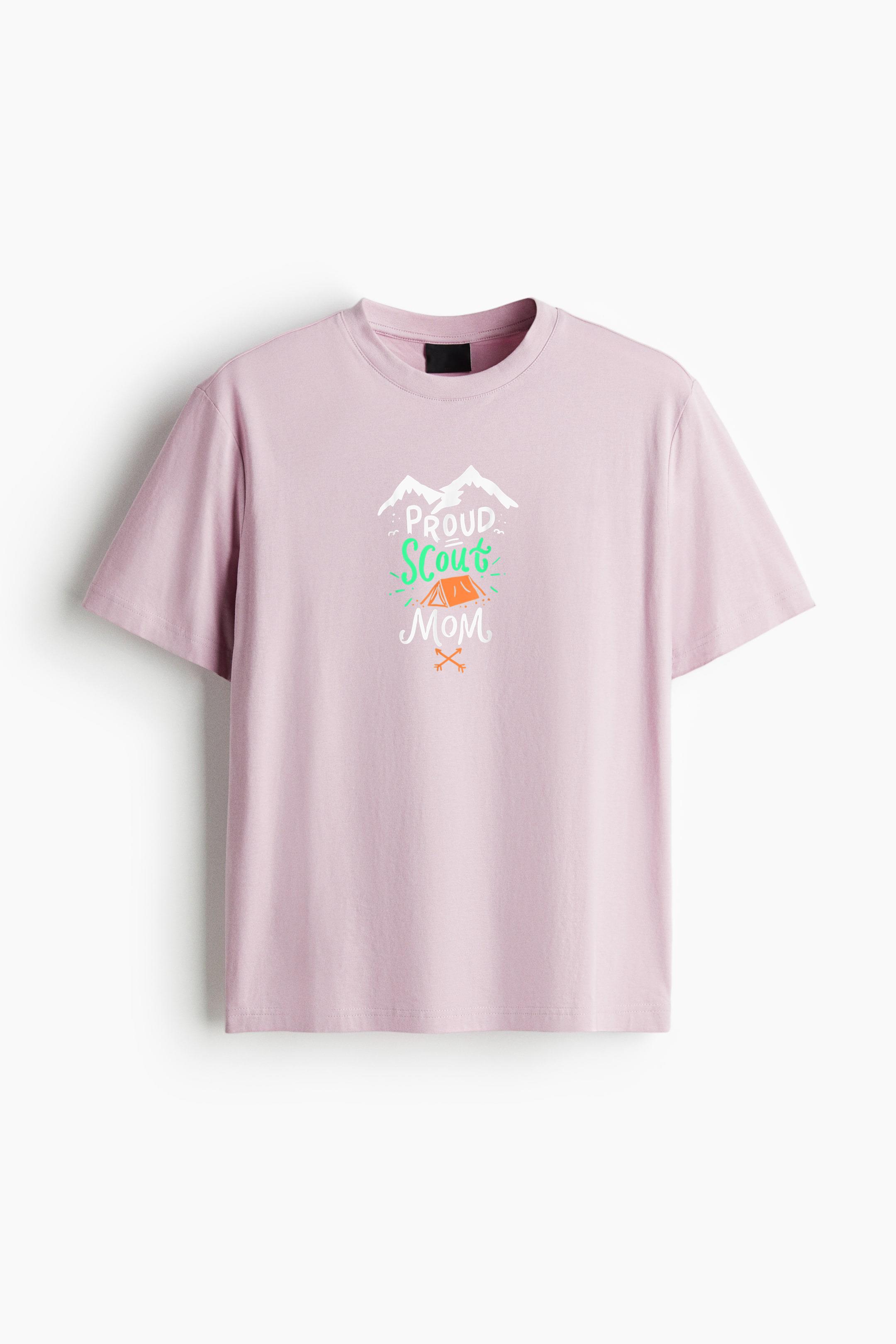 Proud Scout Mom Camping Cotton T-Shirt - Image 3