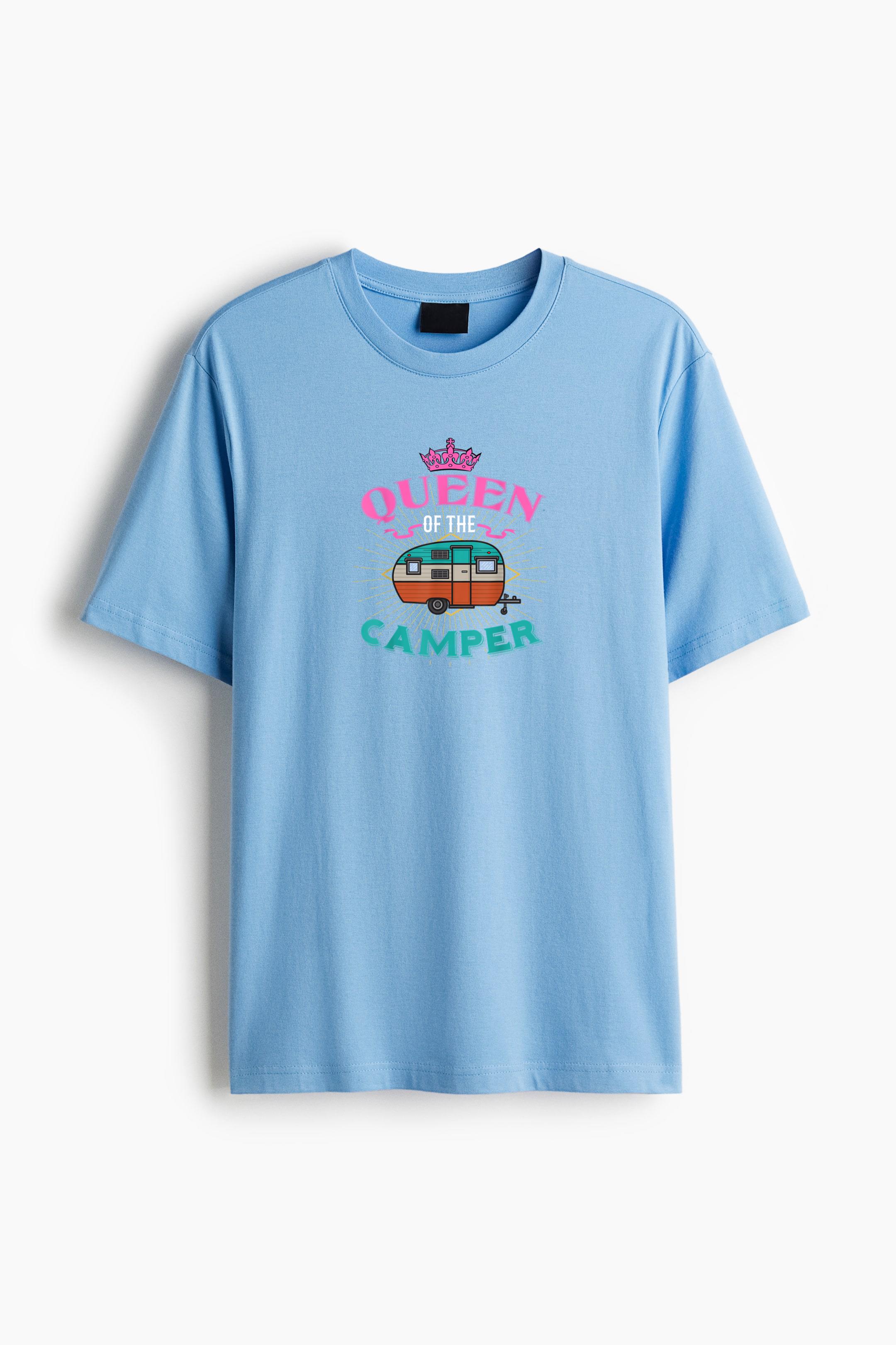 Queen Of The Camper Camping Cotton T-Shirt 