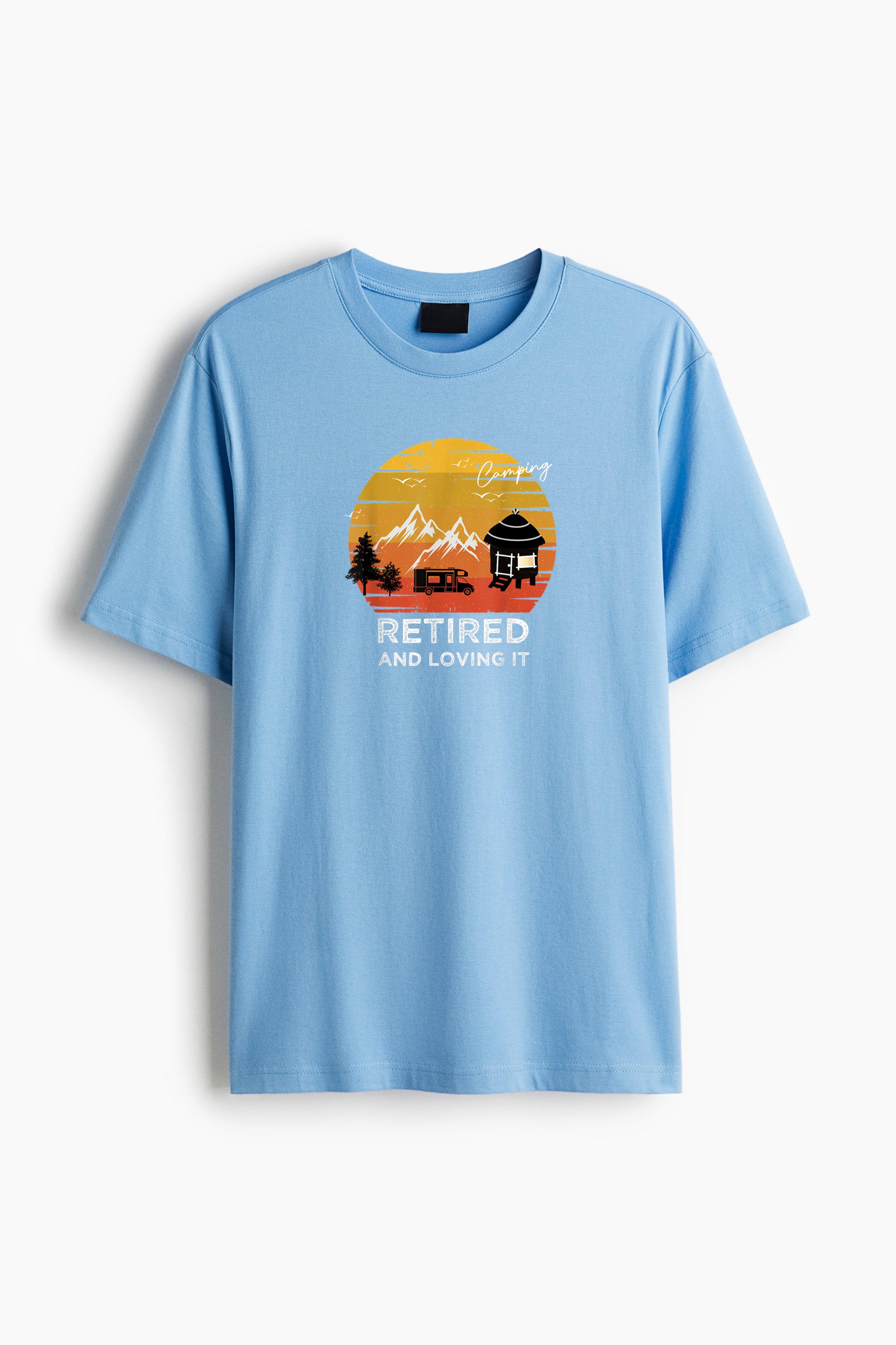 Retired And Loving It Camping Cotton T-Shirt 
