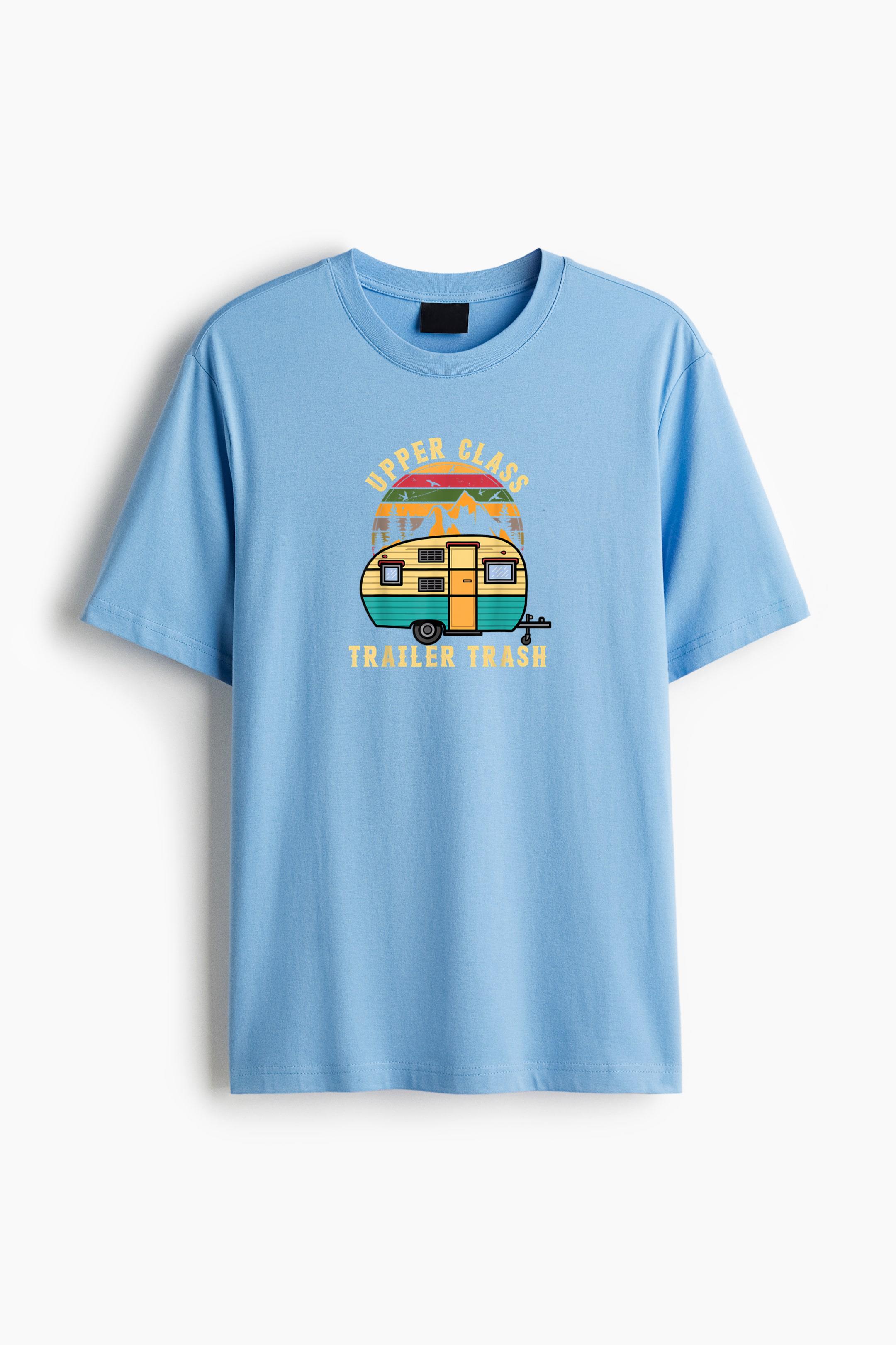 RV Camping Upper Class Trailer Trash Camper Cotton T-Shirt 