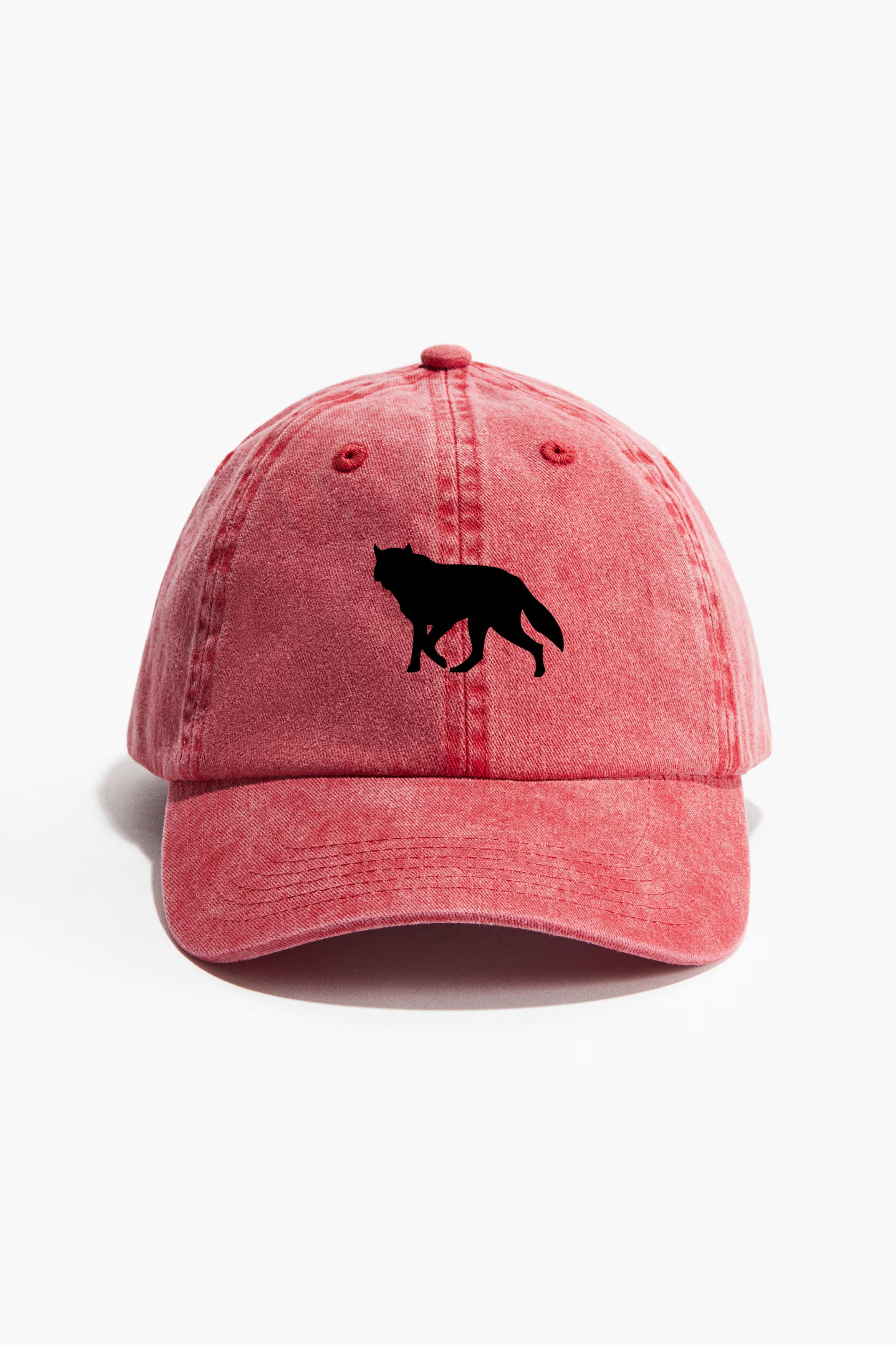 Wolf Walking Silhouette Baseball Cap