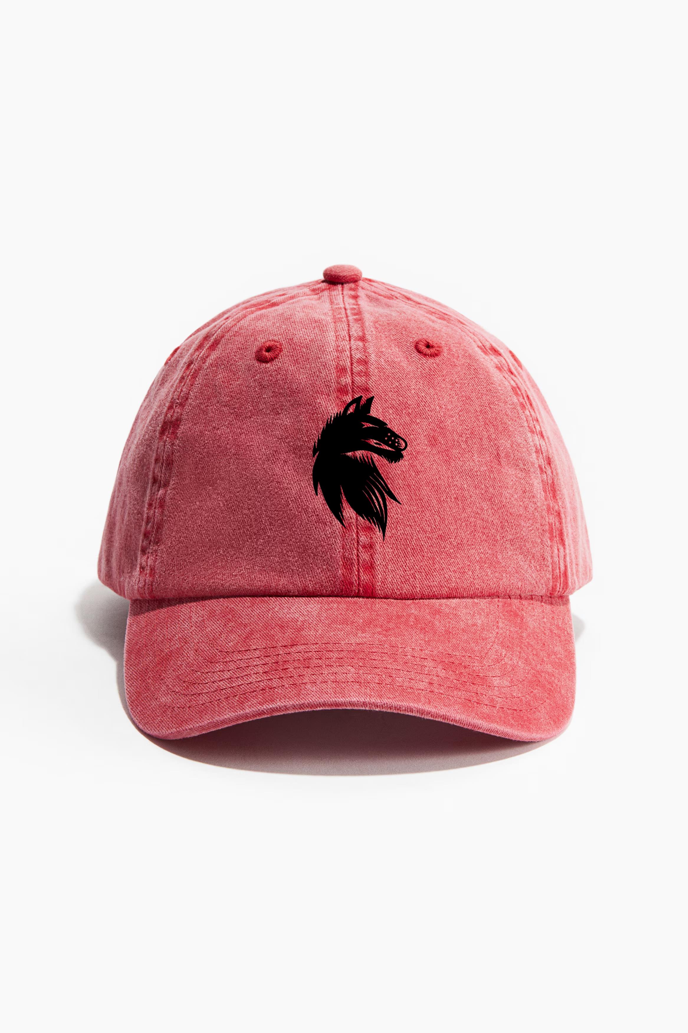 Wolf Wool Tattoo Detailed Silhouette Baseball Cap